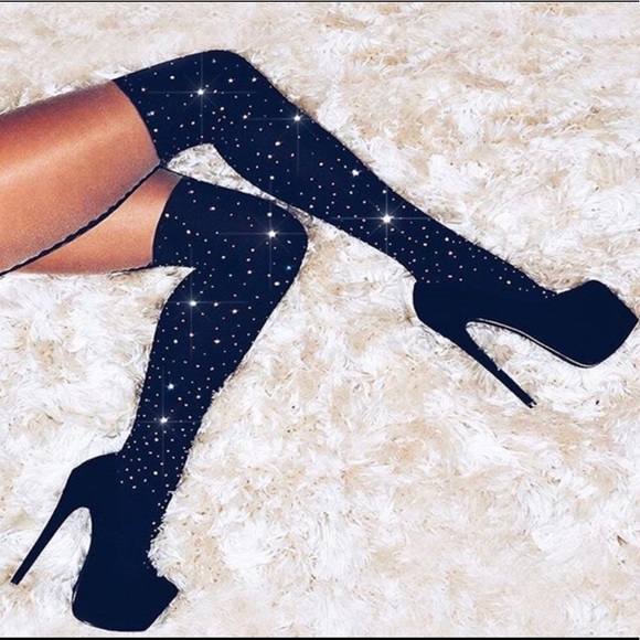 Accessories - 💎Super Cute Rhinestone Over the Knee Socks💎